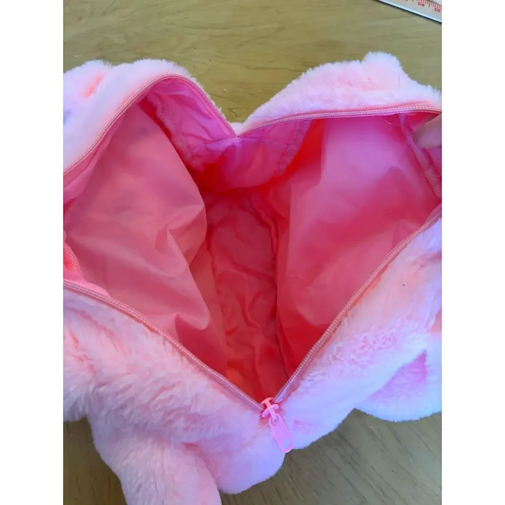 Sanrio My Melody Pink Plush Shoulder Bag Fuzzy Cat Bunny Fluffy Cute Girls